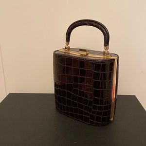 Brown faux crocodile Handbag